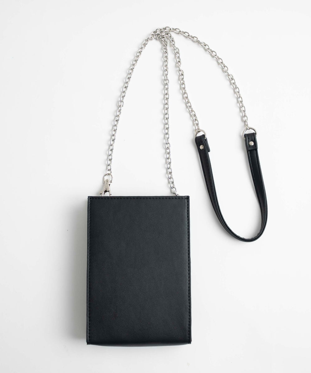 メタルパーツPUスマホショルダーポーチ