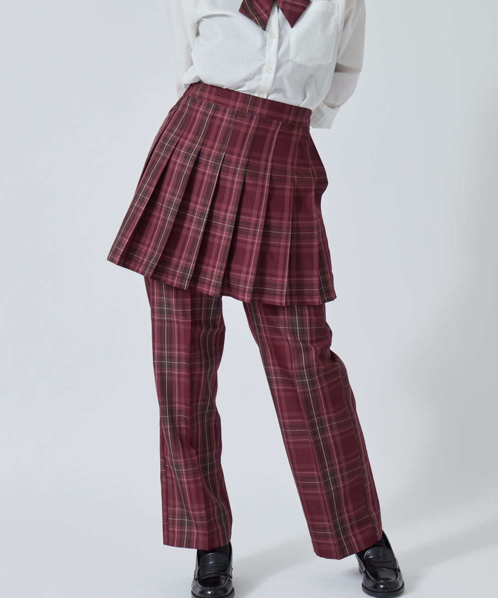 レッドチェック１ モデル:160cm M着用