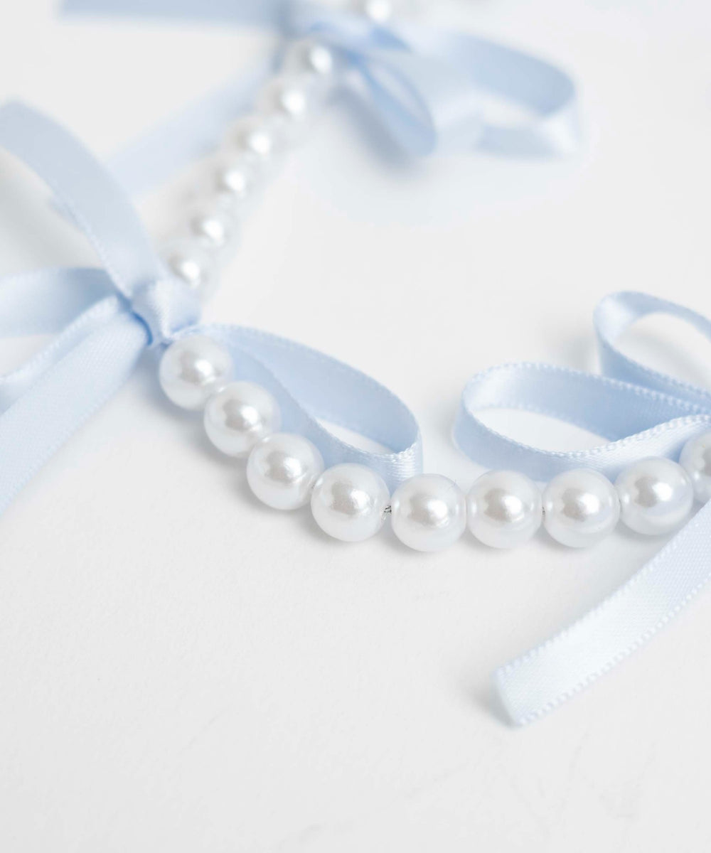 リボンパールストラップキーホルダー