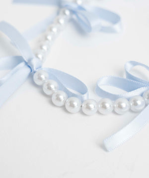 リボンパールストラップキーホルダー