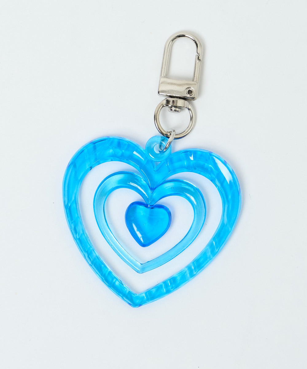 カラフルクリアハートミニキーホルダー