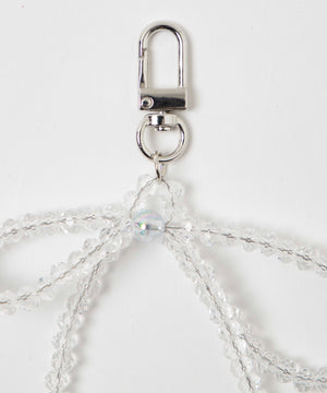 クリアビーズリボンキーホルダー