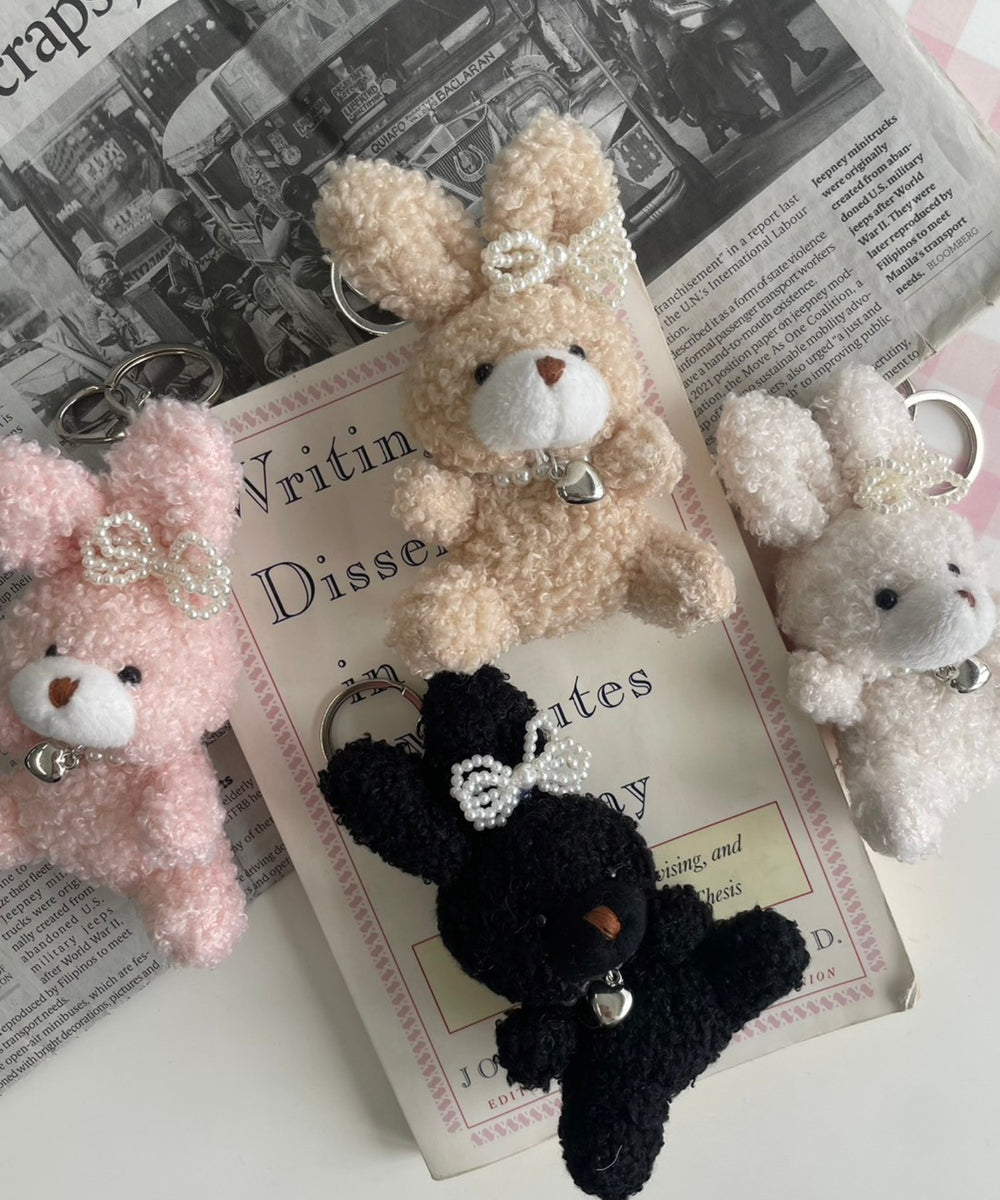 もこもこファンシーうさぎぬいぐるみキーホルダー