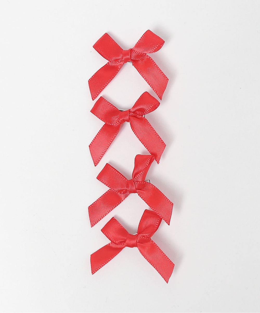 カラフルプチリボンヘアクリップ4P