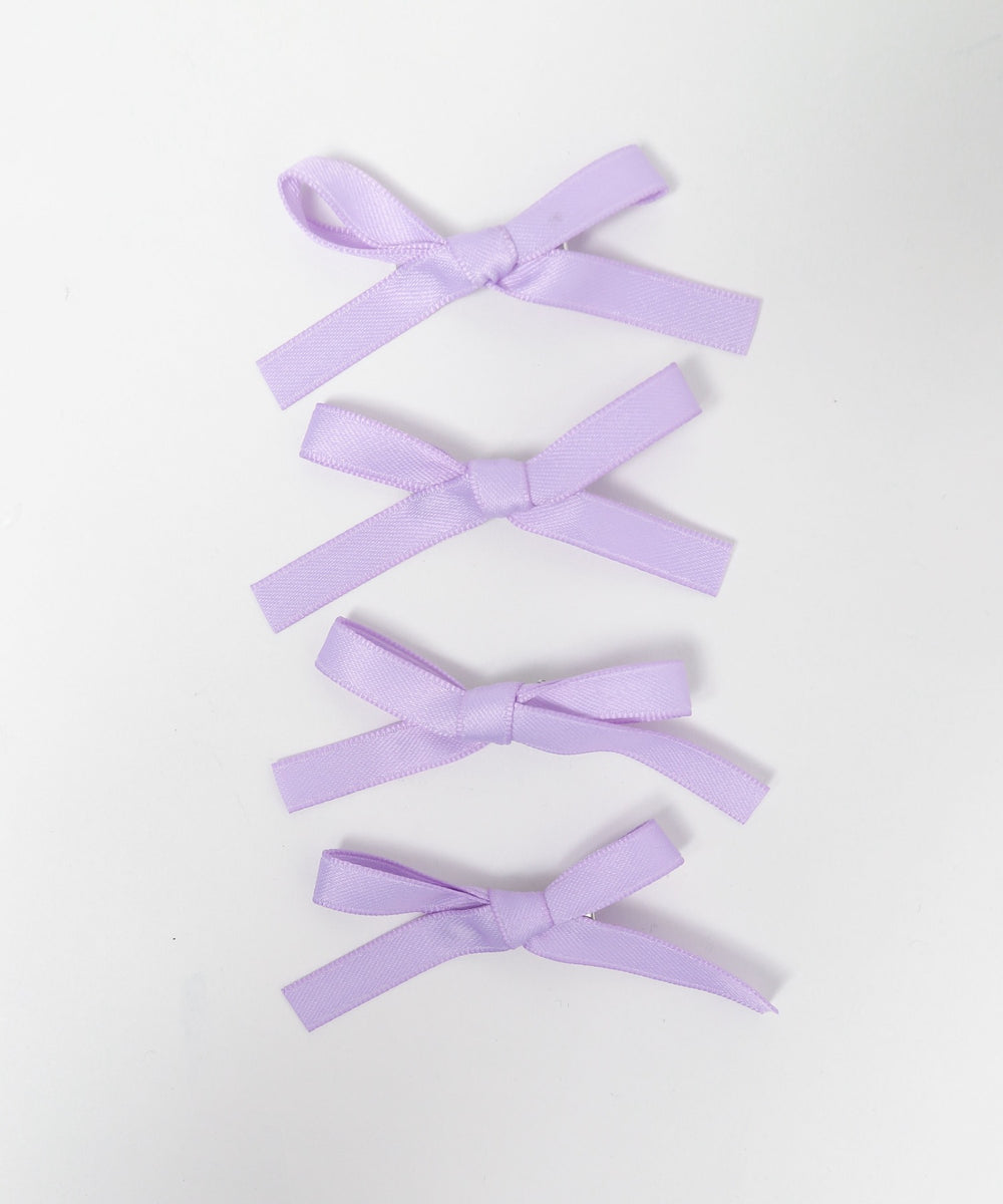 カラフルリボンヘアクリップ4P