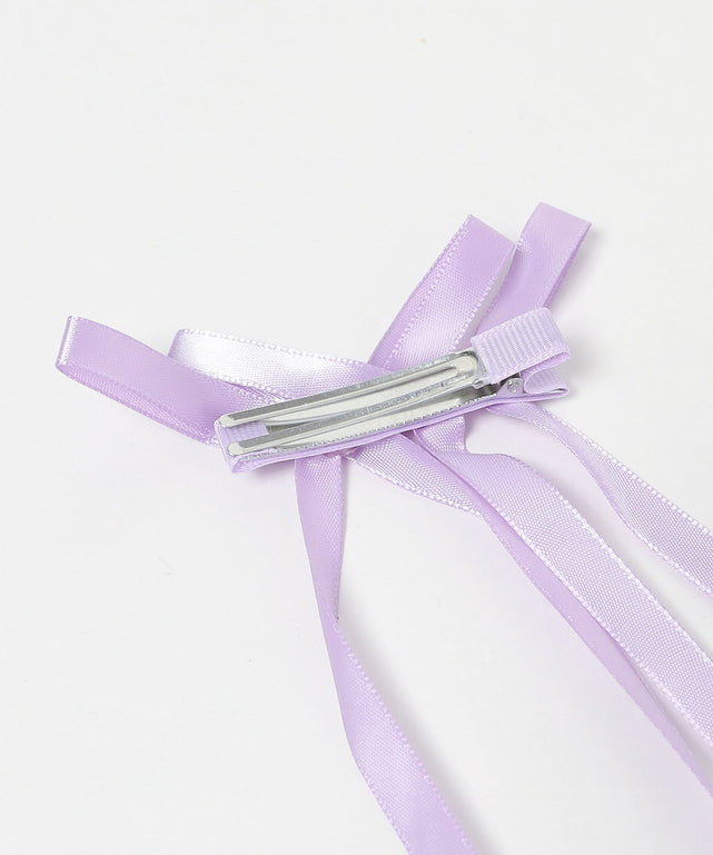 ダブルロングリボンヘアクリップ2P