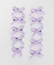リボンヘアクリップセット10P/Lパープル