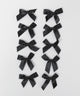 リボンヘアクリップセット10P/ブラック