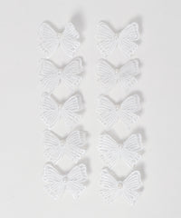 レースリボンヘアクリップ10P