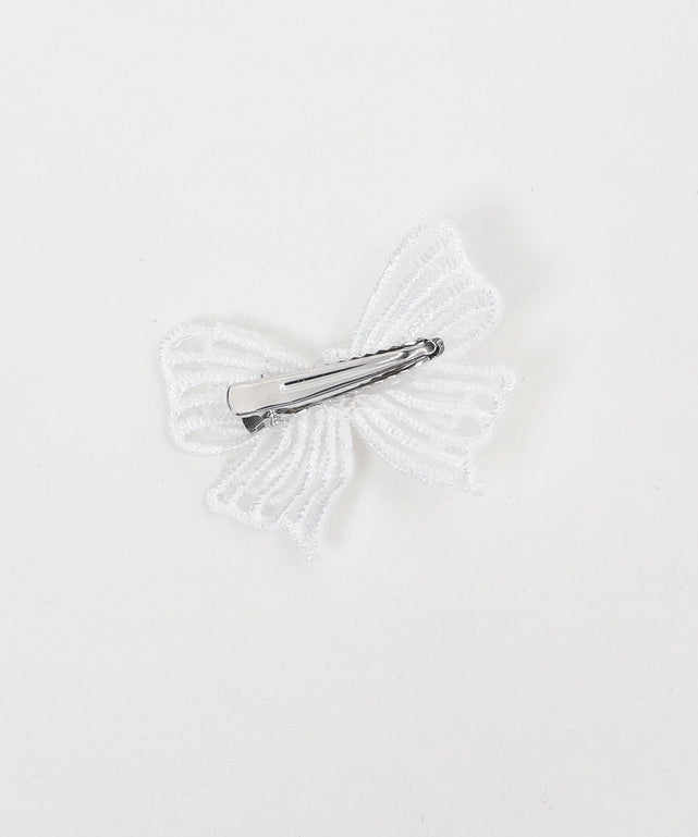 レースリボンヘアクリップ10P