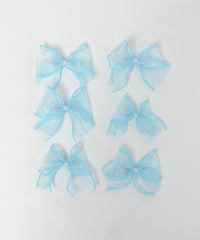 オーガンジーリボンヘアクリップ6P