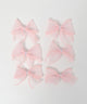 オーガンジーリボンヘアクリップ6P/Lピンク