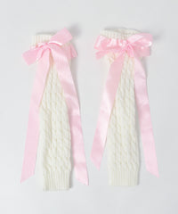 リボンポイントニットレッグカバー