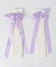 リボンポイントニットレッグカバー/Lパープル