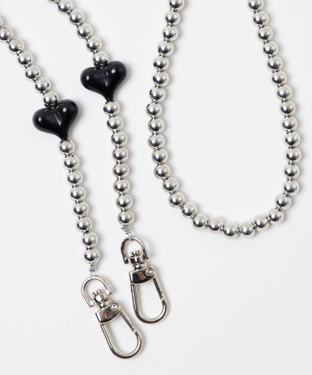メタルビーズハートストラップ