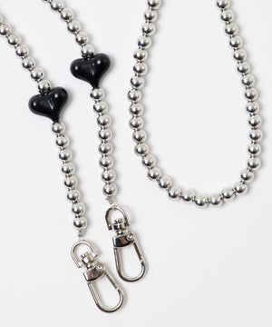 メタルビーズハートストラップ