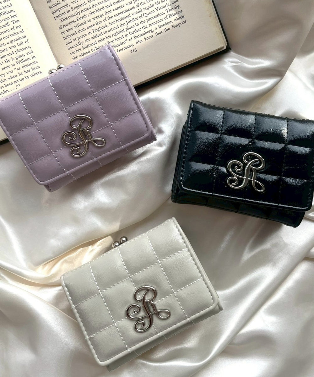 イニシャルパーツキルティングガマ口ウォレット