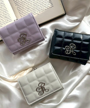 イニシャルパーツキルティングガマ口ウォレット