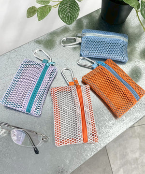 メッシュ配色ポーチ