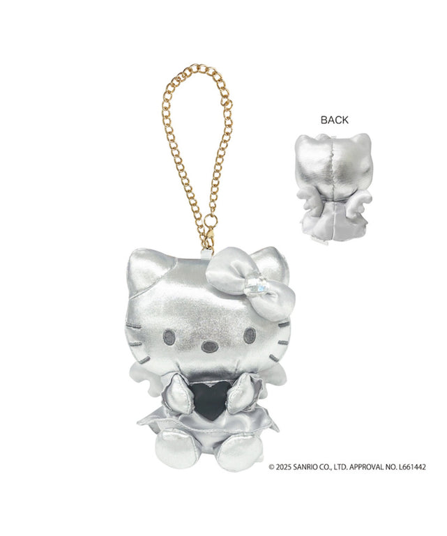 ハローキティ合皮エンジェルマスコットキーホルダー/シルバー