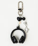 ヘッドホンビーズキーホルダー/ブラック