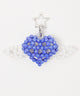 ハートウィングビーズキーホルダー/ブルー
