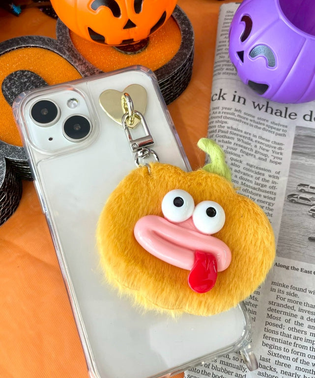 ミニぺろりんパンプキンモンスターぬいぐるみキーホルダー/オレンジ