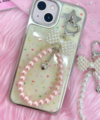 ハートパールリボンキーホルダー