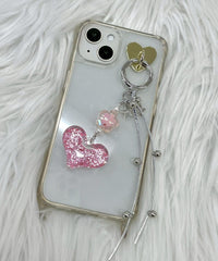 キラキラハートキーホルダー