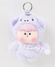 ぷっくりぽってりアニマルぬいぐるみキーホルダー/パープル