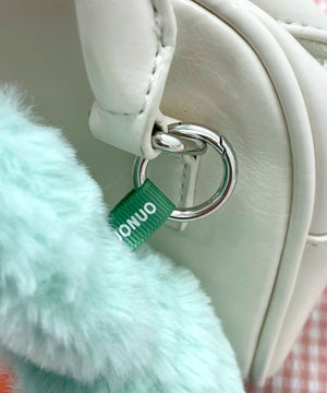 ぷっくりサロペうさちゃんぬいぐるみキーホルダー