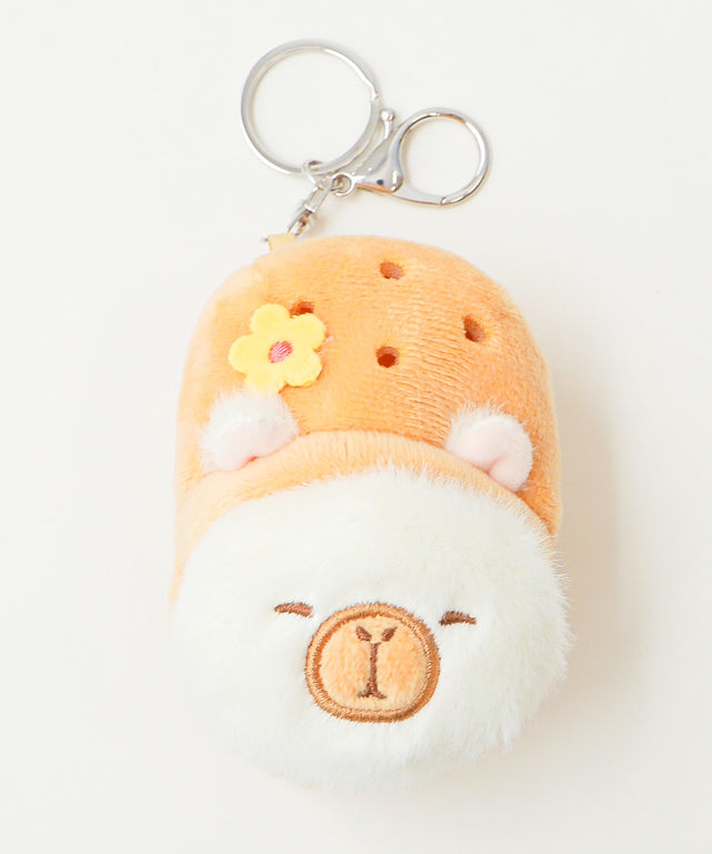 サンダルカピバラぬいぐるみキーホルダー/ブラウン