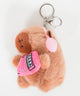 ふりふりmusicカピバラぬいぐるみキーホルダー/ピンク