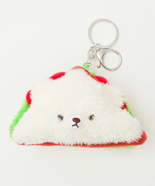 ベアサンドイッチぬいぐるみキーホルダー/ホワイト