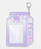 ドリンクパックカードホルダーキーホルダー/Lパープル