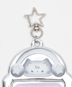 メタリックカードホルダーキーホルダー