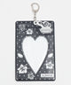 ハートフレームカードホルダーキーホルダー/ブラック