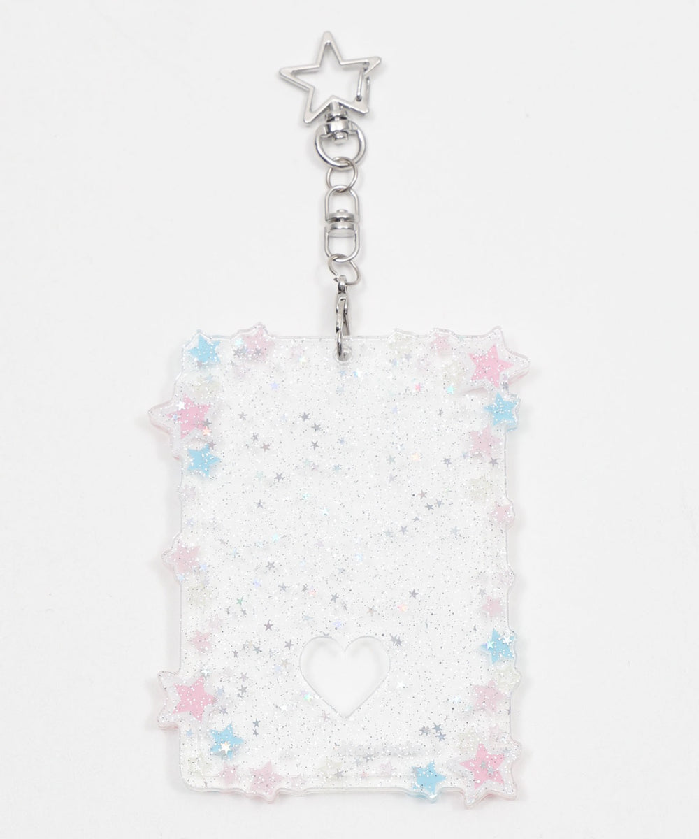 キラキラスターカードホルダーキーホルダー