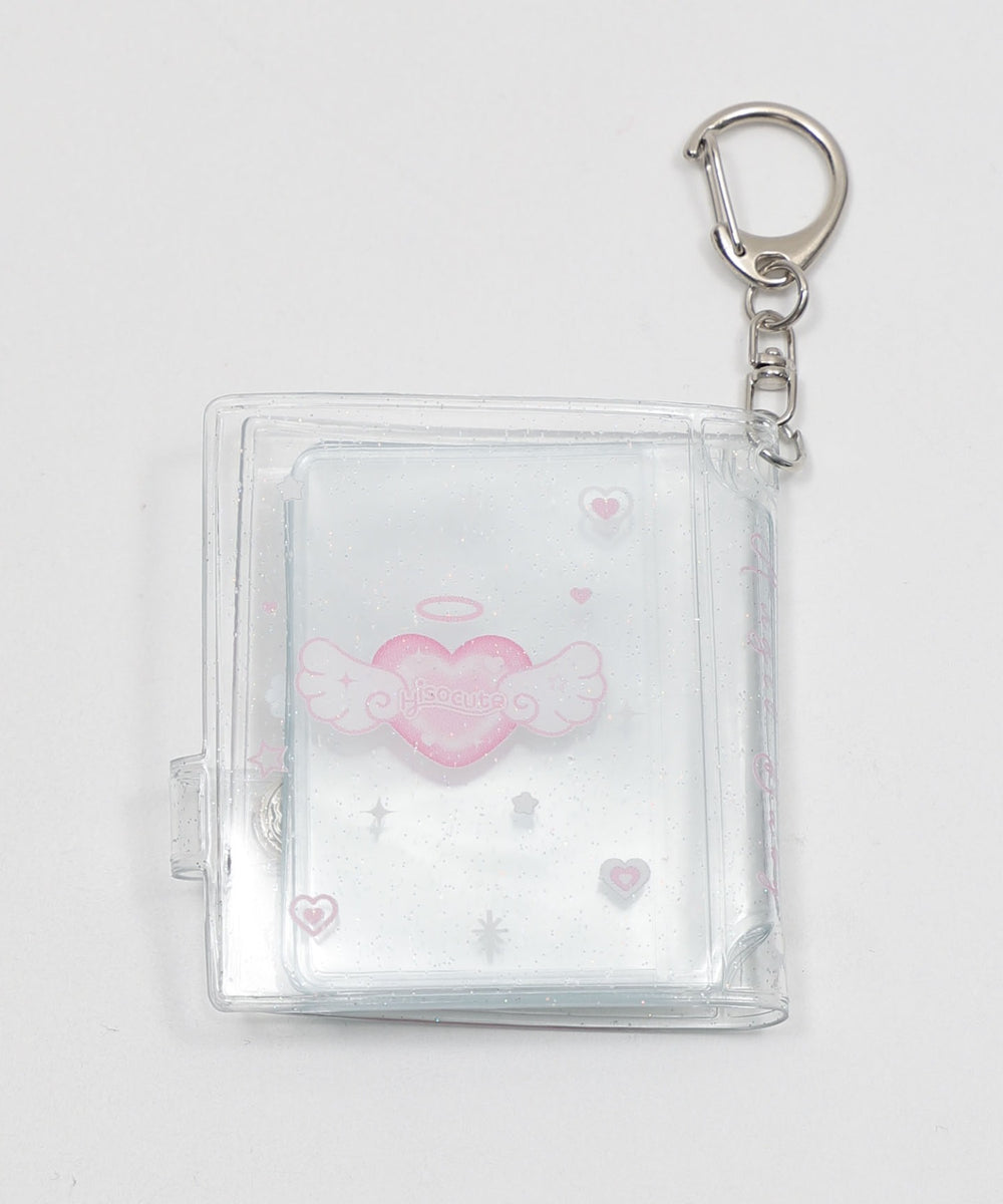 クリアハートIDフォトアルバムキーホルダー
