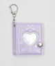 リボンハートIDフォトアルバムキーホルダー/Lパープル