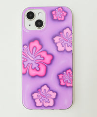 ハイビスカスiphoneケース（パープル）