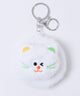 ねこちゃんぬいぐるみミラーキーホルダー/ホワイト