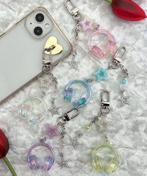 オーロラクリアヘッドホンキーホルダー