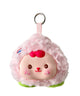 ぷっくりフルーツフェイスぬいぐるみキーホルダー/ピンク