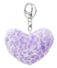 ファーレオパードハートキーホルダー/パープル