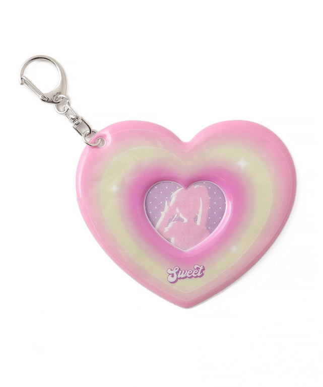グラデーションハートIDフォトケースキーホルダー
