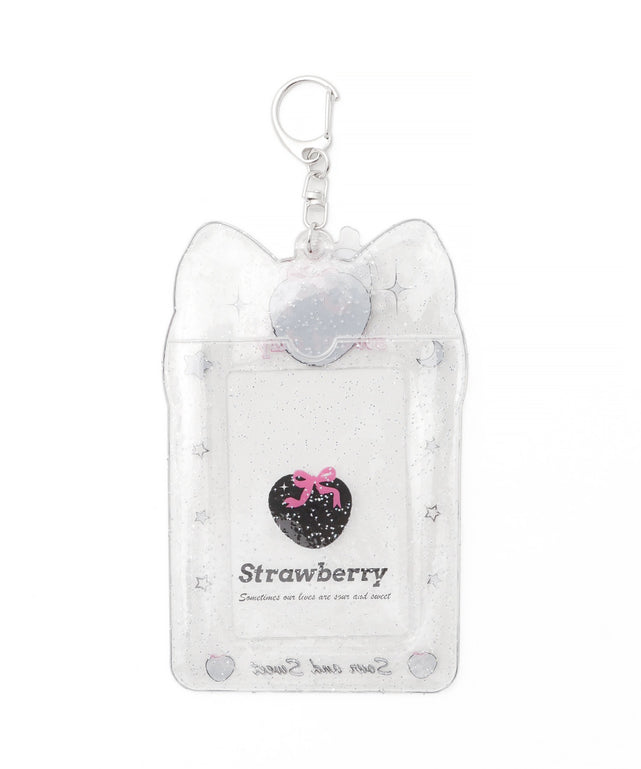 クリアラメネコカードホルダーキーホルダー