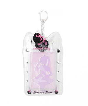 クリアラメネコカードホルダーキーホルダー