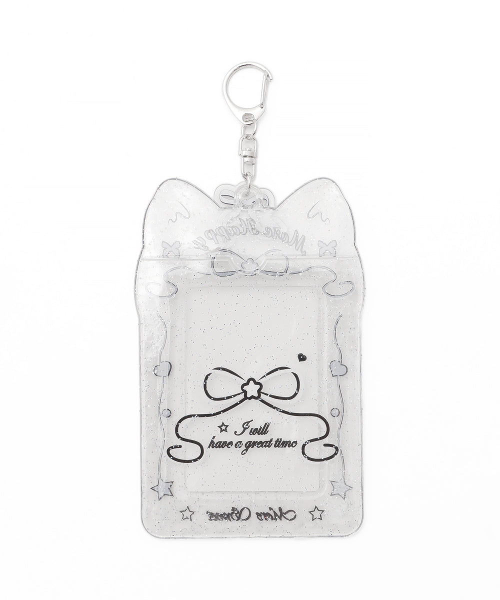 クリアラメネコカードホルダーキーホルダー