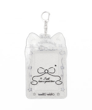 クリアラメネコカードホルダーキーホルダー